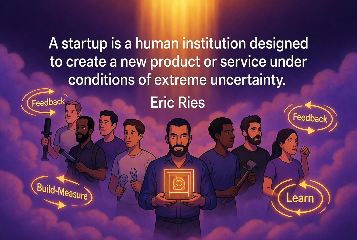 Eric Ries - A startup is a human institution designed to create a new product or service under conditions of extreme uncertainty.”